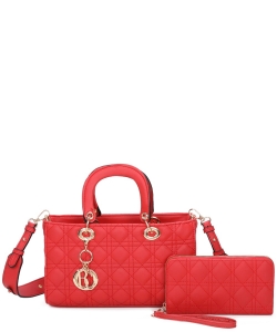 Quilted Top Handle 2-in-1 Satchel DO377S2 RED